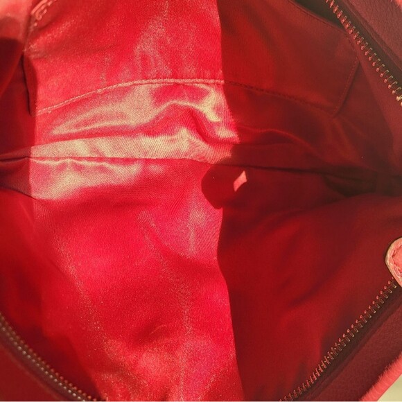 Coach Park Clutch Wristlet Wine Deep Red Leather 13 x 6 - Picture 10 of 12